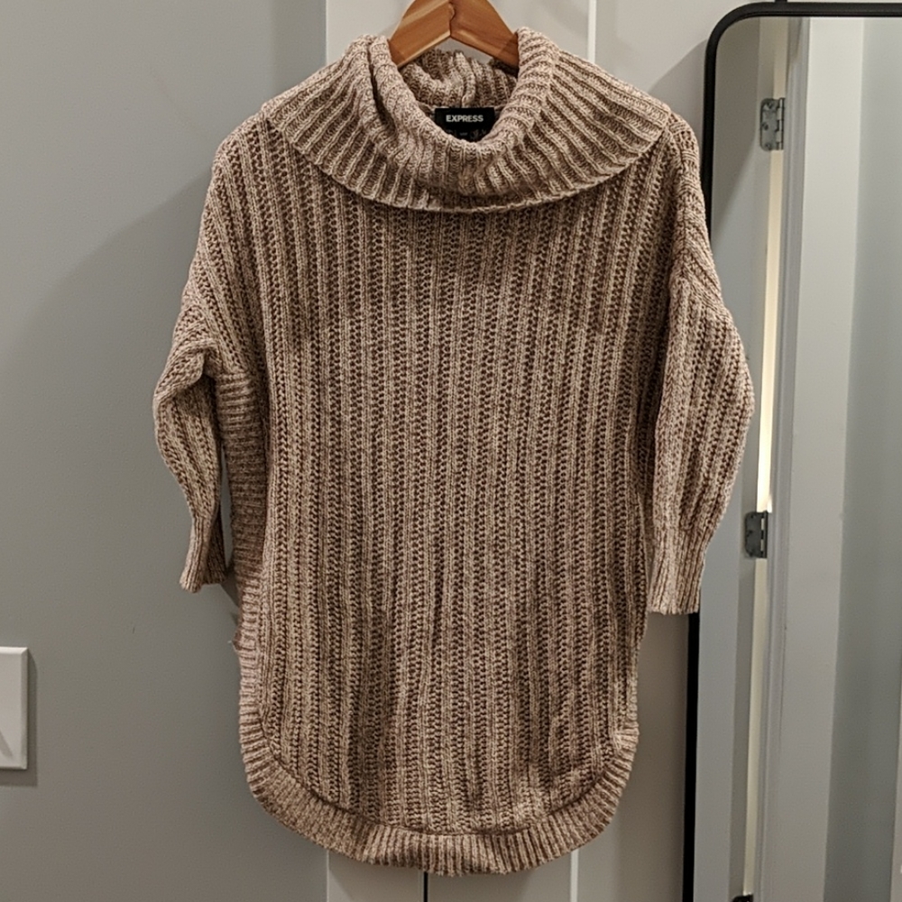 EXPRESS knit cowlneck tunic 3/4 sleeve